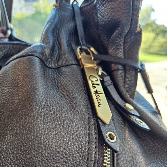 Cole Haan double tassel limited edition bronze metallic bucket bag EUC - Picture 9 of 14